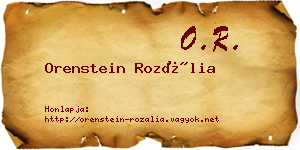Orenstein Rozália névjegykártya